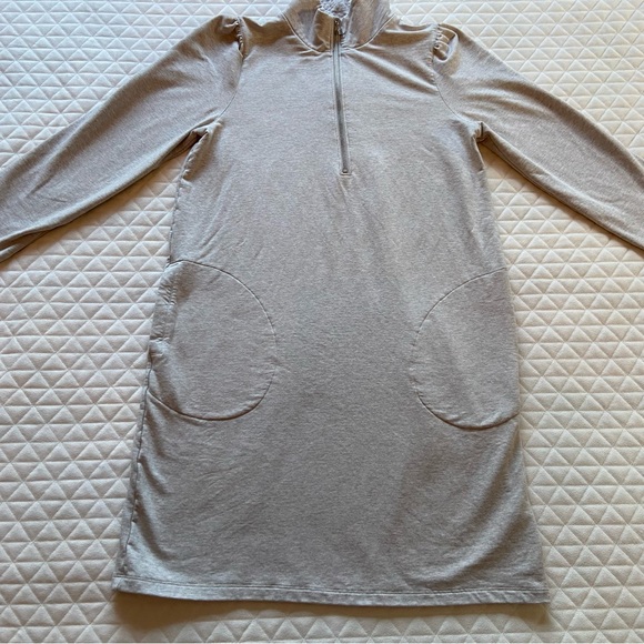 Garnet Hill Sweatshirt Dress Women’s Small Long Puff Sleeve Oversized W/ Pockets - Picture 3 of 16